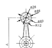 2-POINT SPIDER FITTING 180° - SQUARE