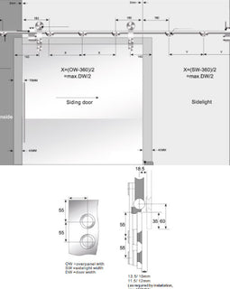 26601 - LAGOS STANDARD GLASS/WALL SLIDING DOOR ASSEMBLY (KIT)