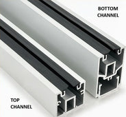 27609 - TOP CHANNEL 120"ALUMINUM SIDELIGHT RAIL , NARROW WIDTH, STORE FRONT