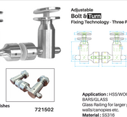 721502 BOLT AND TURN- THREE POINT BOLT (ADJUSTABLE)