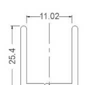 15035-12 - Shower Channel 1" for 10mm Glass