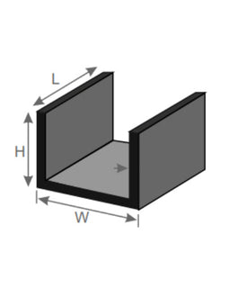 15014 - ALUMINUM U PROFILE CHANNELS